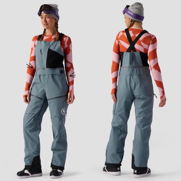 Backcountry Cottonwoods Gore-Tex Bib Pants Womens Medium Goblin Blue Ski Snow - Picture 1 of 16